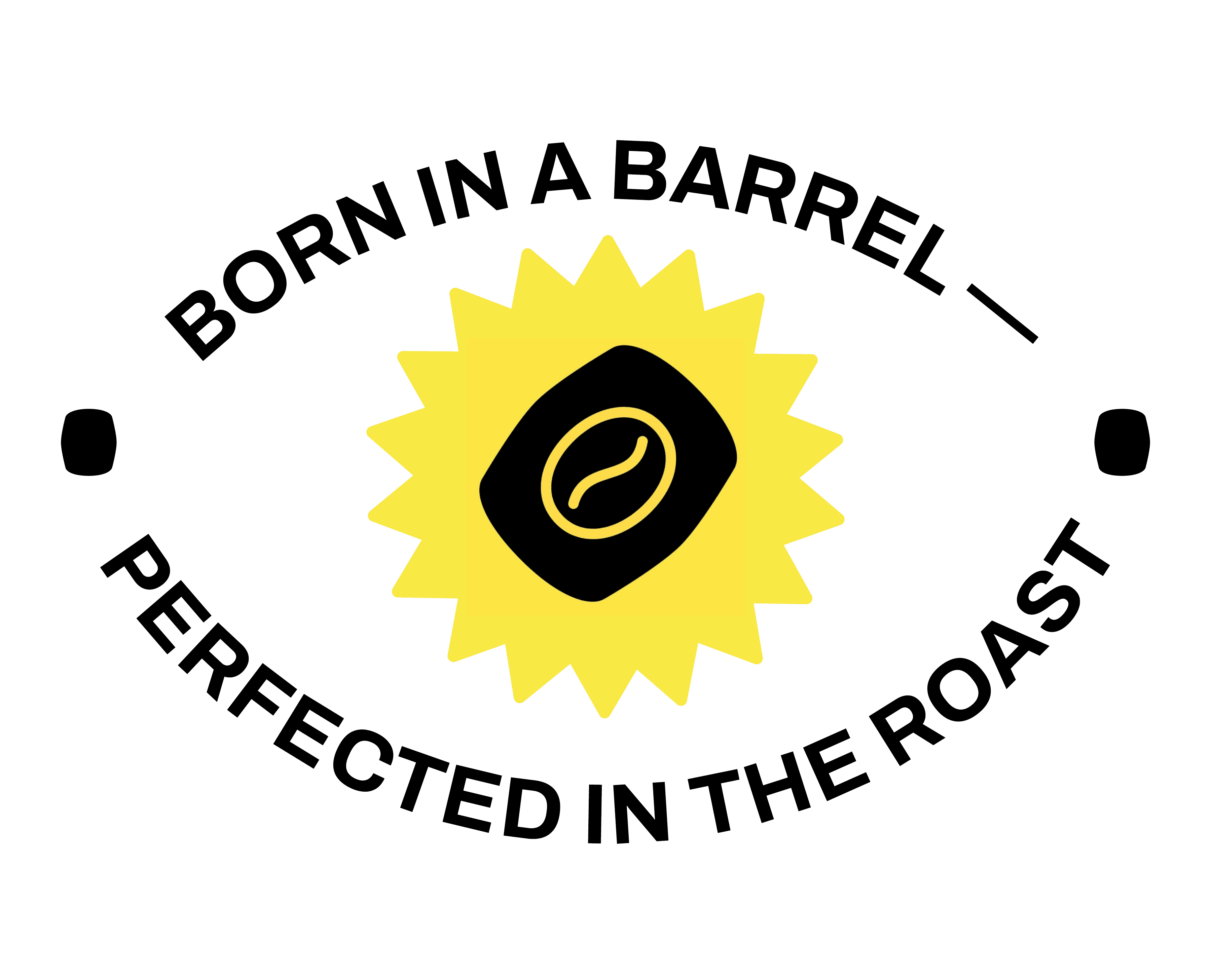 Yellow barrel coffee. Aged fresh roasted coffee beans.